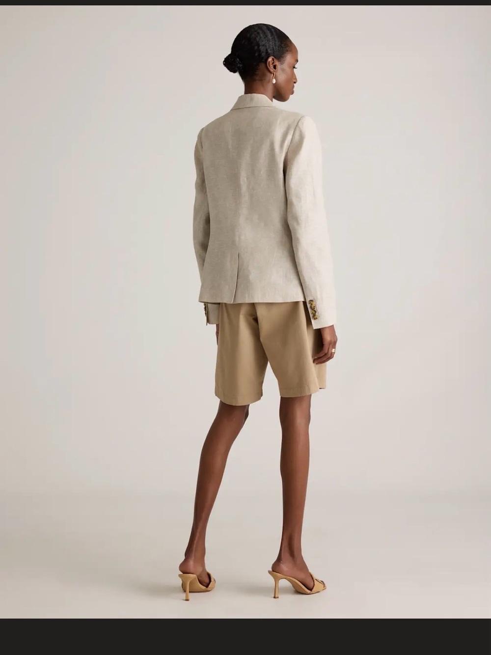 Quince 100% European Linen structured Blazer in flax - Picture 3 of 9